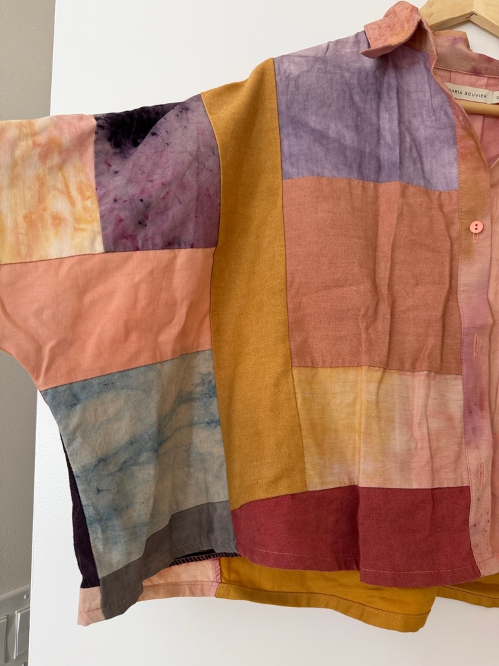 Free People Multicolor Patchwork Button-Down Shirt Medium 100% Cotton - Picture 6 of 7